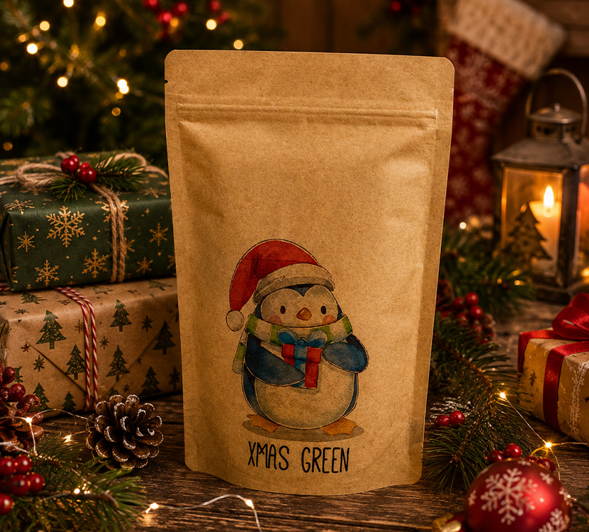 Green Xmas Leo Tea – świąteczna zielona herbata w opakowaniu doypack