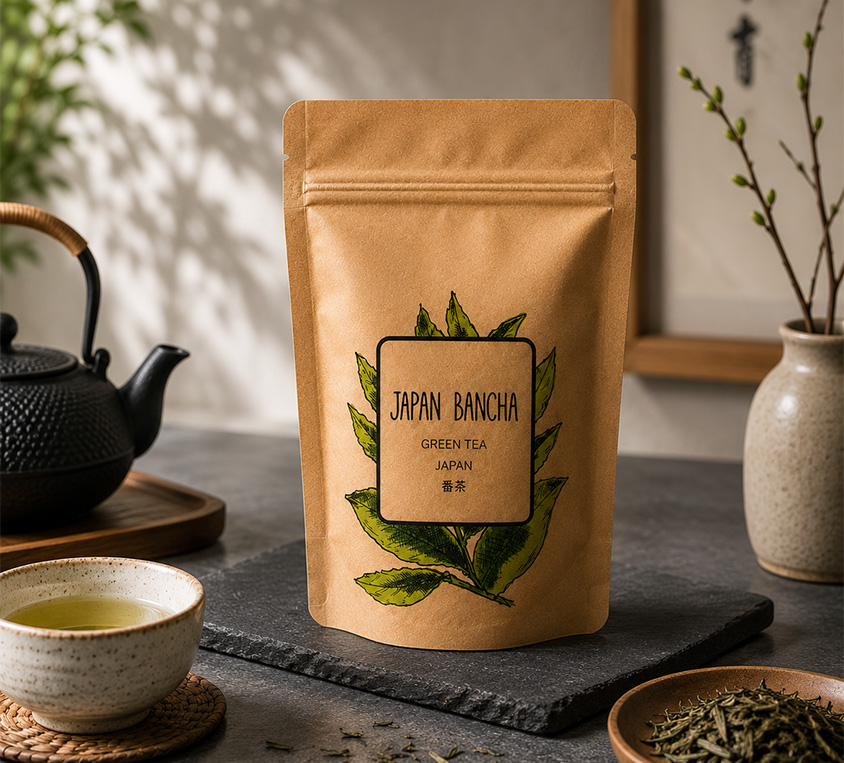 Japanese Bancha Leo Tea w opakowaniu doypack