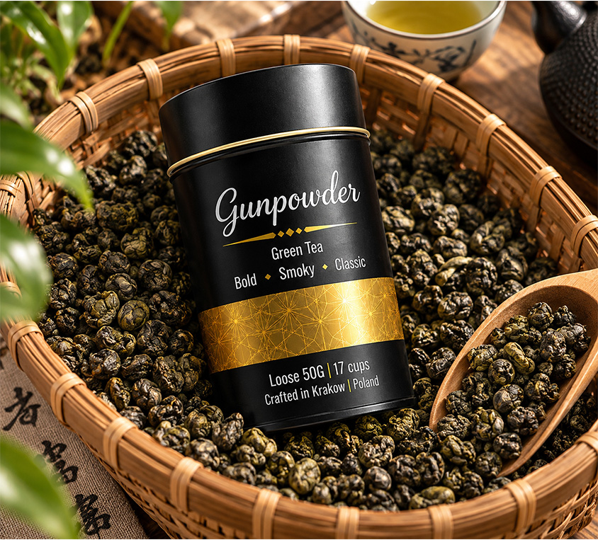 Gunpowder AAA Leo Tea – chińska zielona herbata w metalowej puszce 50g