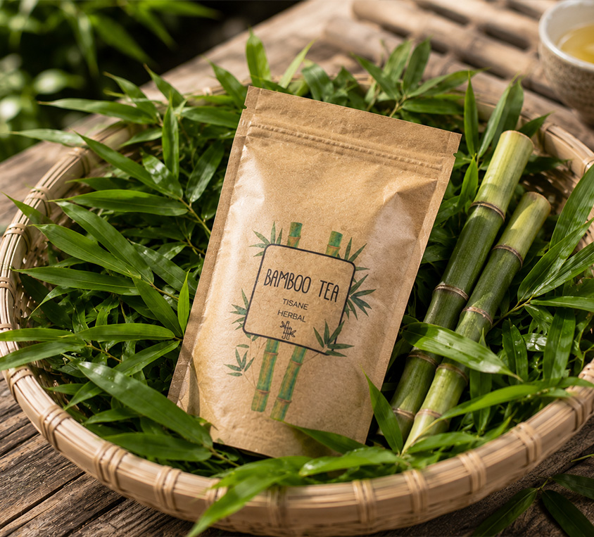 Bamboo Tea Leo Tea – elegancka puszka, doypack i kubek prezentowy